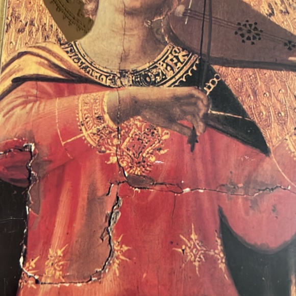 Angel art made in Italy.  Gold leaf around.  Two - Picture 9 of 10